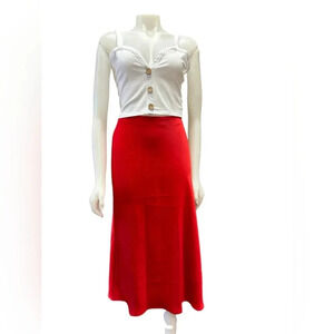 Rachel Zoe NWT Red  Maxi Skirt Size 10
